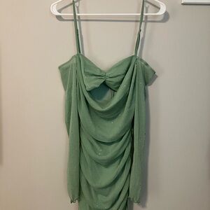 Princess Polly Sage Green Draped Dress